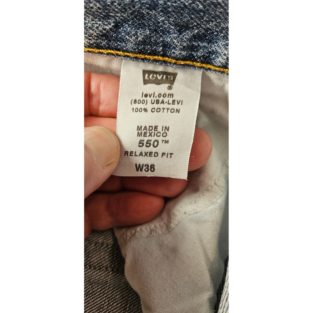 Levis 550 Mens Relaxed Fit Denim Shorts Light Wash Blue Cotton W36 550-0211 - Picture 2 of 14